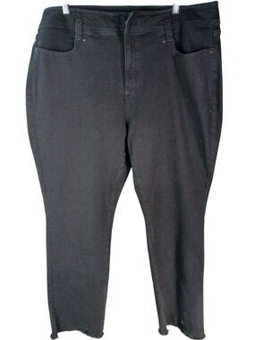 NYDJ Marilyn Straight Black Denim Jeans Womens Plus Size 22 W Lift Tuck Stretch